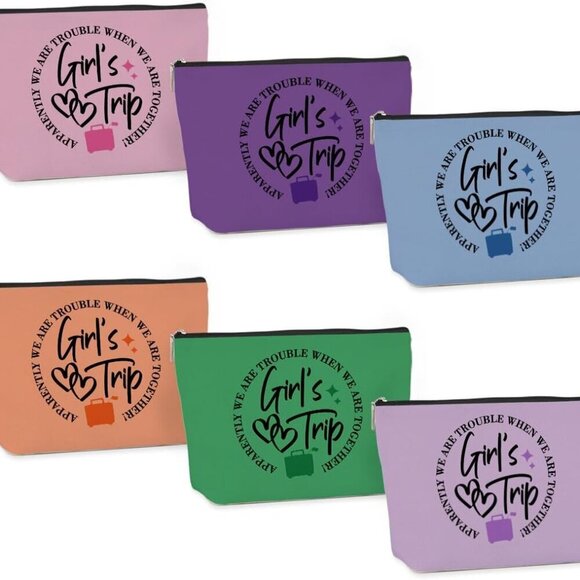 6 PCS Girls Trip Gifts Favors Girls Trip Bag Girls Trip Makeup Bag Girls Weekend - Picture 1 of 6